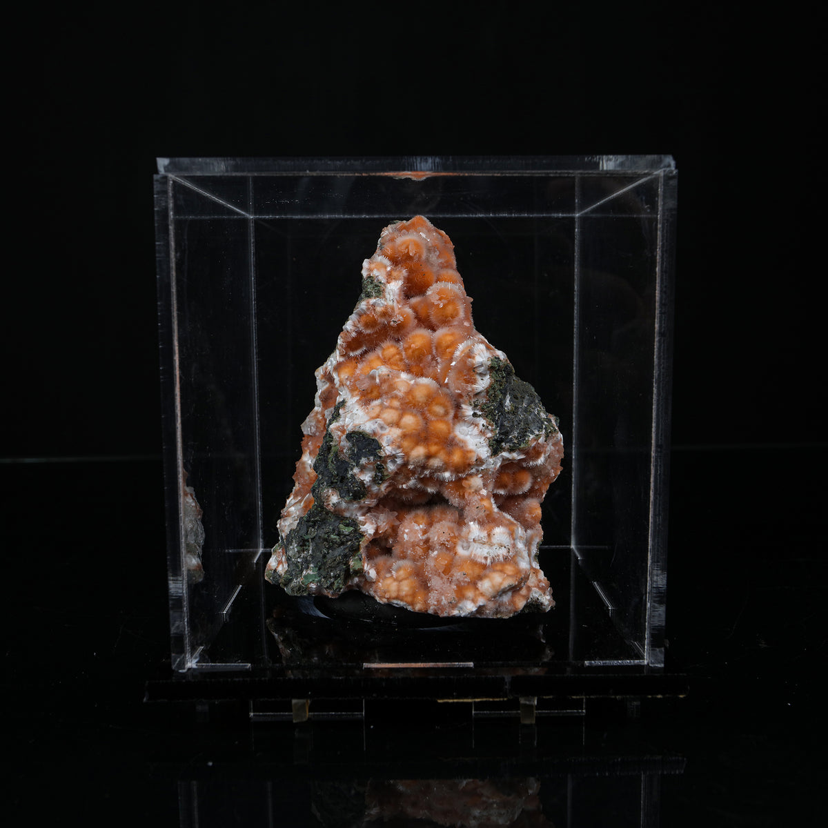 Orange Thomsonite with Mesolite Natural Mineral Specimen from Madhya Pradesh # B 7234