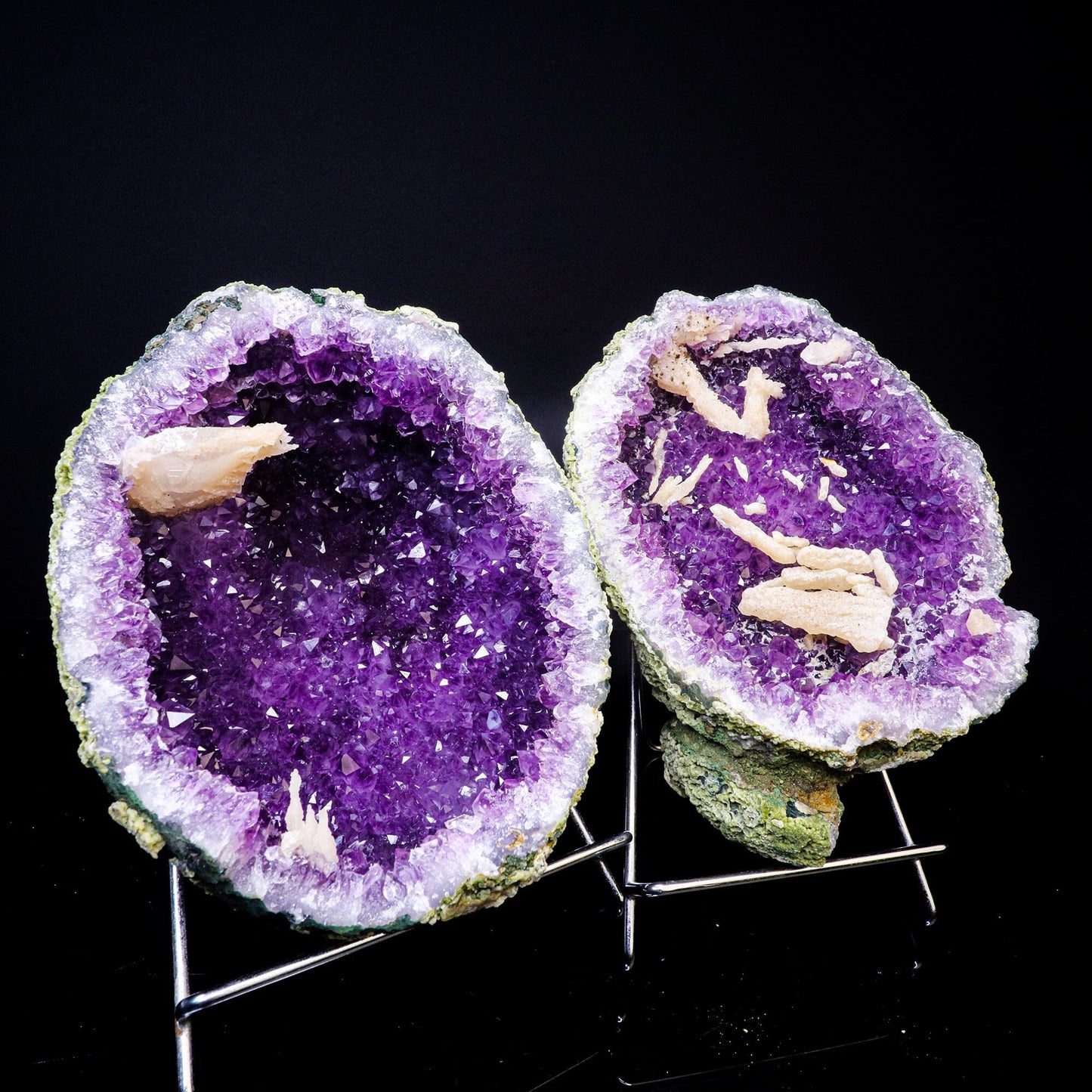 Amethyst Geode with Calcite Natural Mineral Specimen # B 6740 Amethyst Superb Minerals 