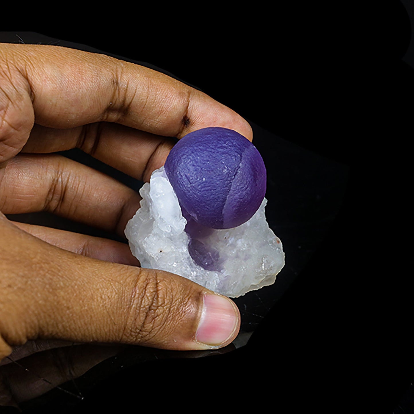 Extremely Rare Dark Purple Botryoidal Fluorite Natural Mineral Specimen – One-of-a-Kind World-Class Piece # B 7035