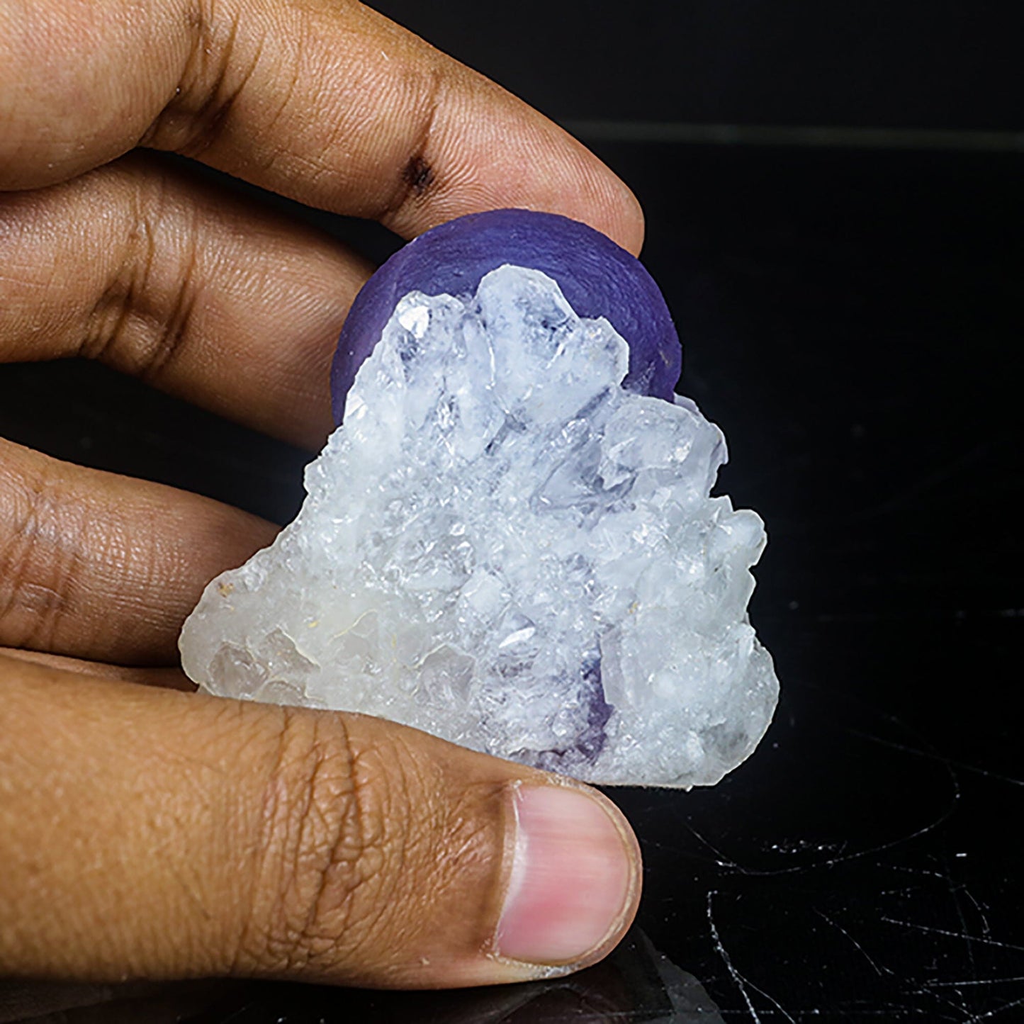 Extremely Rare Dark Purple Botryoidal Fluorite Natural Mineral Specimen – One-of-a-Kind World-Class Piece # B 7035