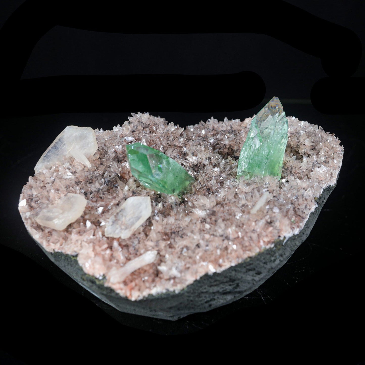 Green Apophyllite sharp terminated Natural Mineral Specimen # B 7046