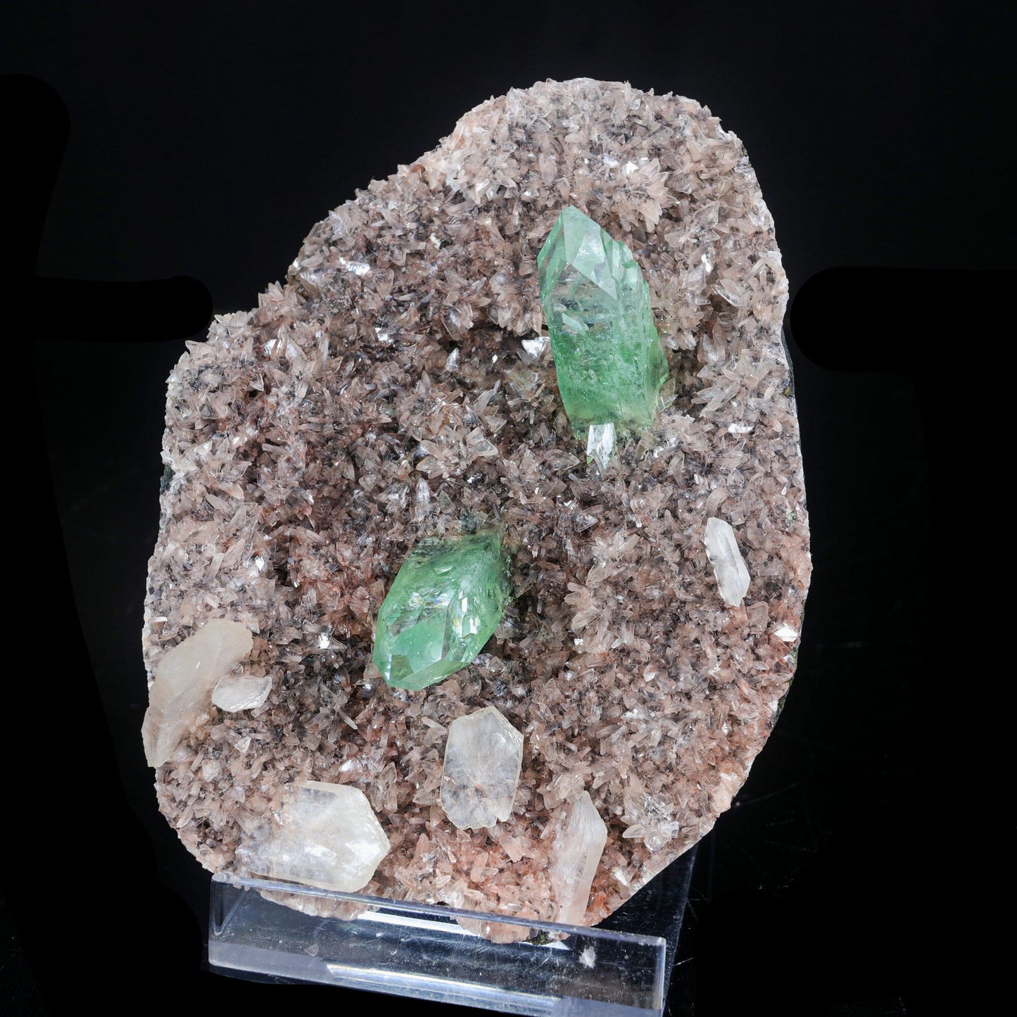Green Apophyllite sharp terminated Natural Mineral Specimen # B 7046