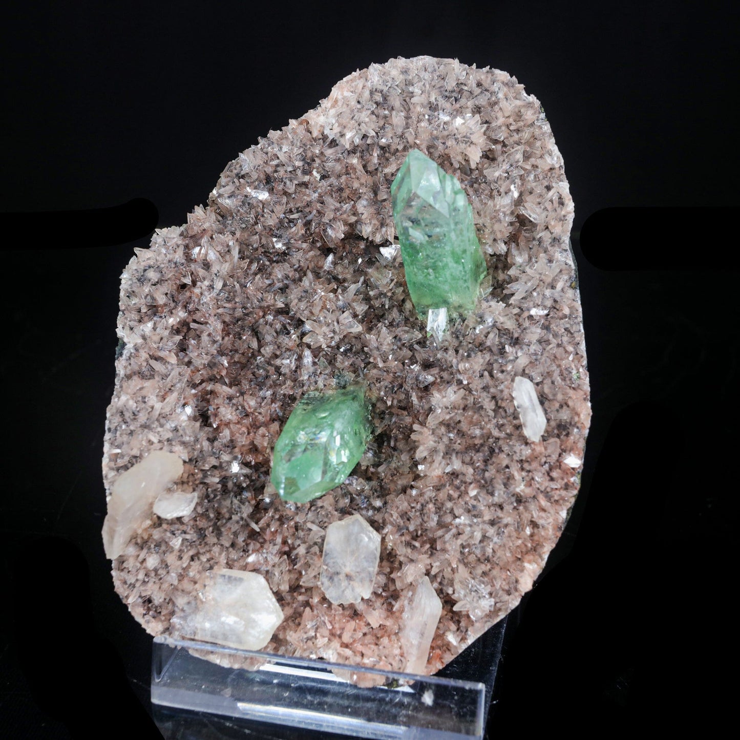 Green Apophyllite sharp terminated Natural Mineral Specimen # B 7046