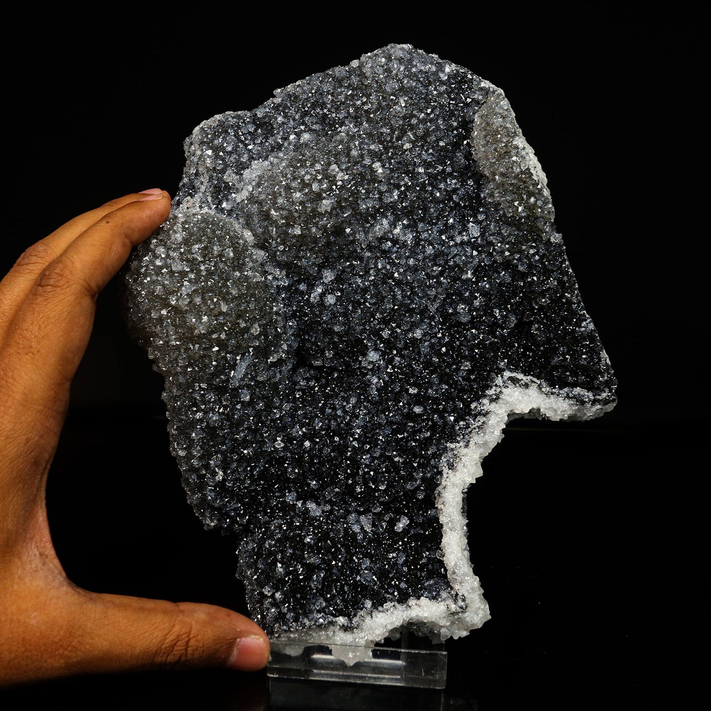 Huge Floter Apophyllite with Black Chalcedony Natural Mineral Specimen # B 6778 Apophyllite Superb Minerals