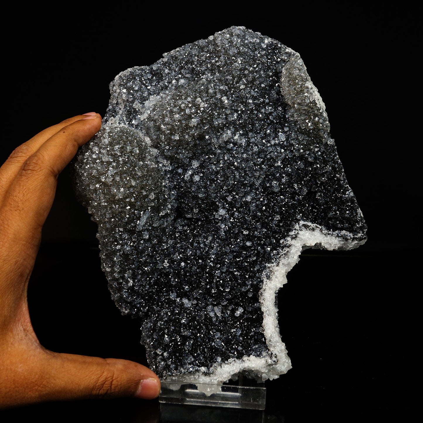 Huge Floter Apophyllite with Black Chalcedony Natural Mineral Specimen # B 6778 Apophyllite Superb Minerals 