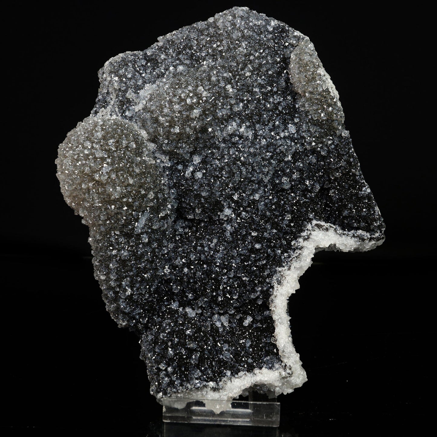 Huge Floter Apophyllite with Black Chalcedony Natural Mineral Specimen # B 6778 Apophyllite Superb Minerals