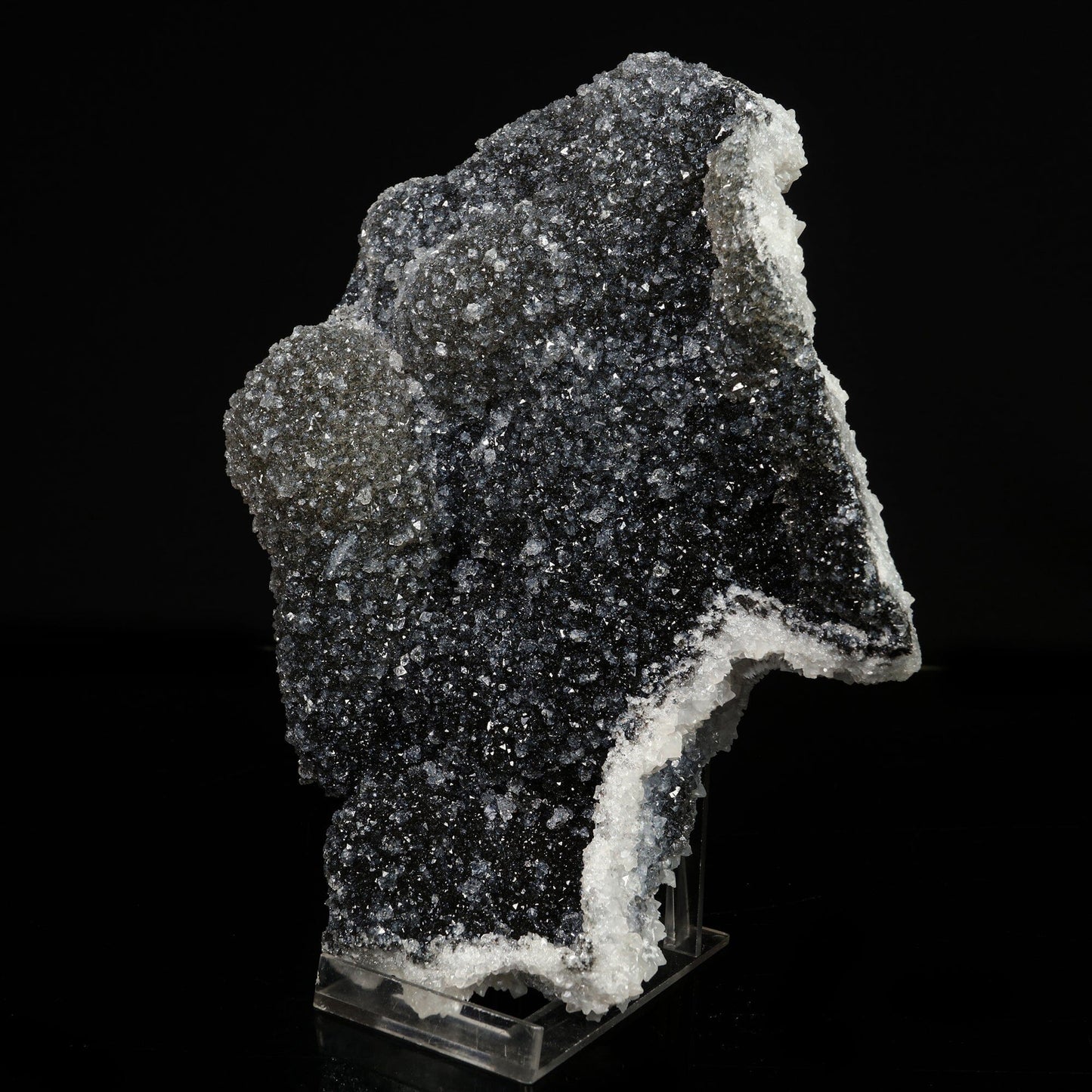 Huge Floter Apophyllite with Black Chalcedony Natural Mineral Specimen # B 6778 Apophyllite Superb Minerals 