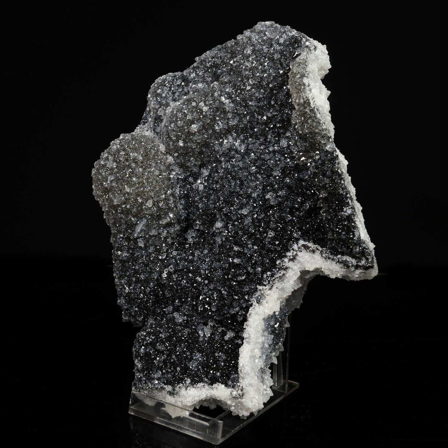 Huge Floter Apophyllite with Black Chalcedony Natural Mineral Specimen # B 6778 Apophyllite Superb Minerals
