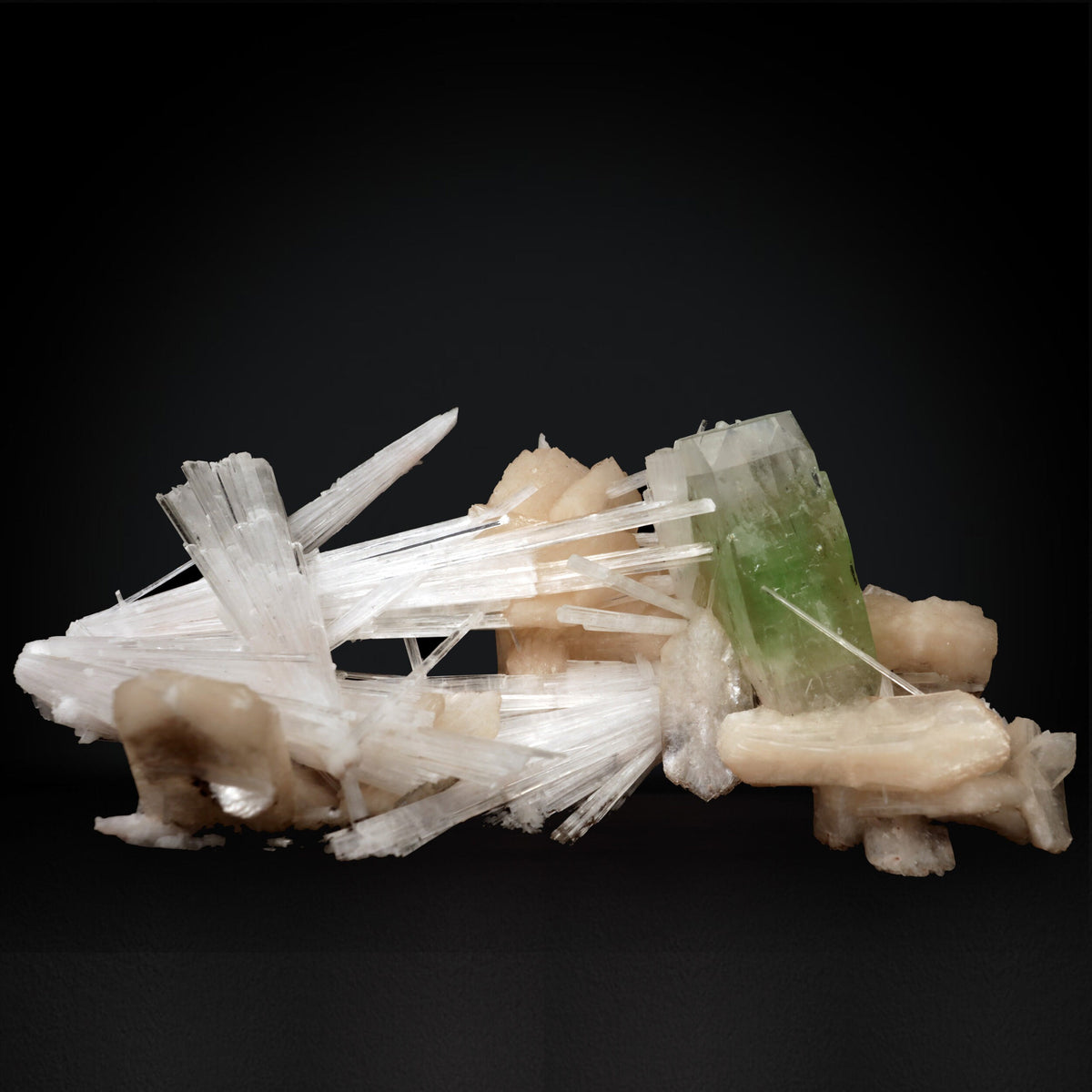 Green Apophyllite with Stilbite and Scolecite - #20T52