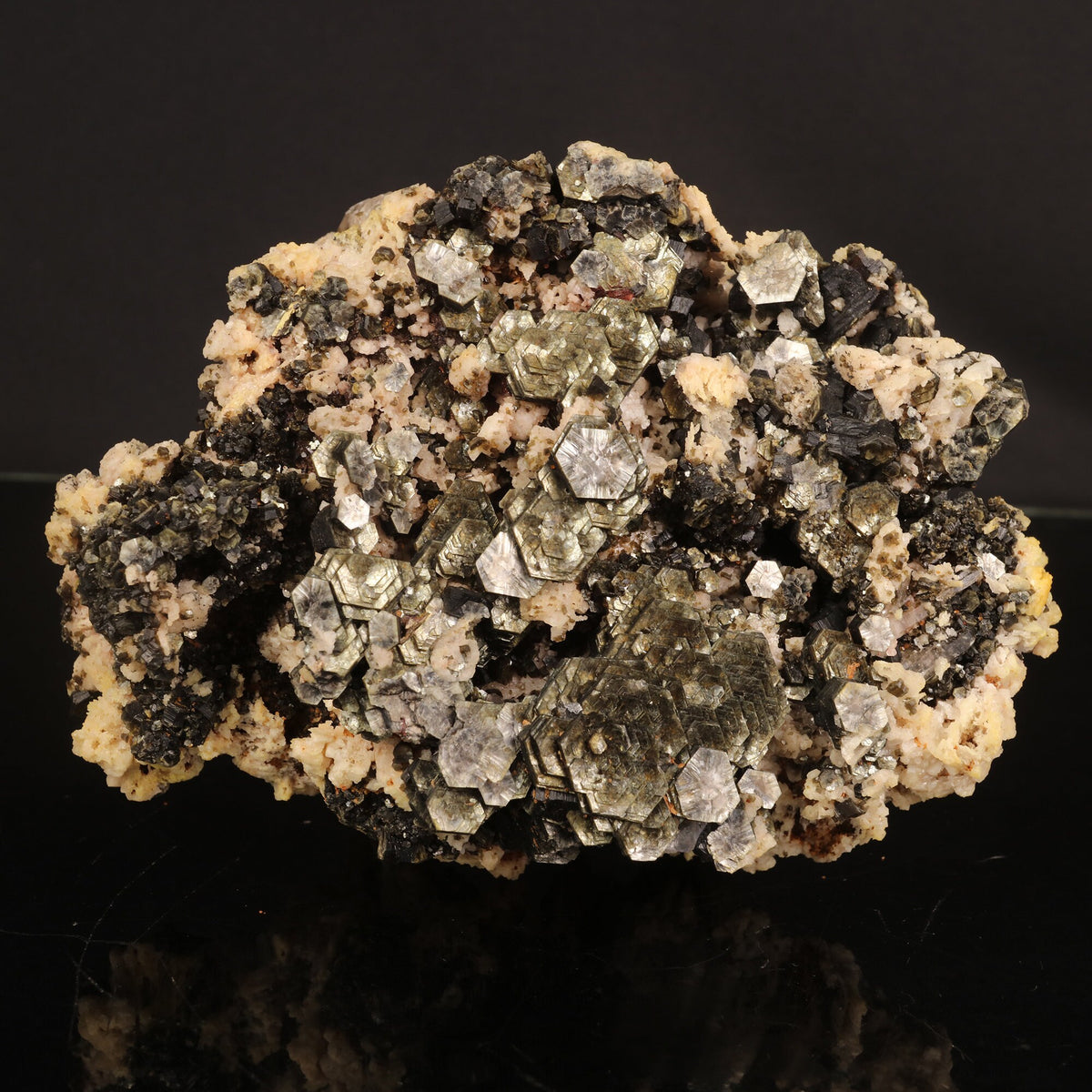 Rare Hexagon Mica with Feldspar Natural Mineral Specimen # B 6828
