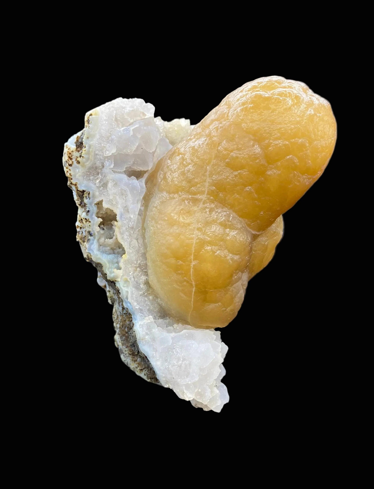 Rare Fluorite Crystal on Chalcedony | Indian Zeolite Mineral Specimen