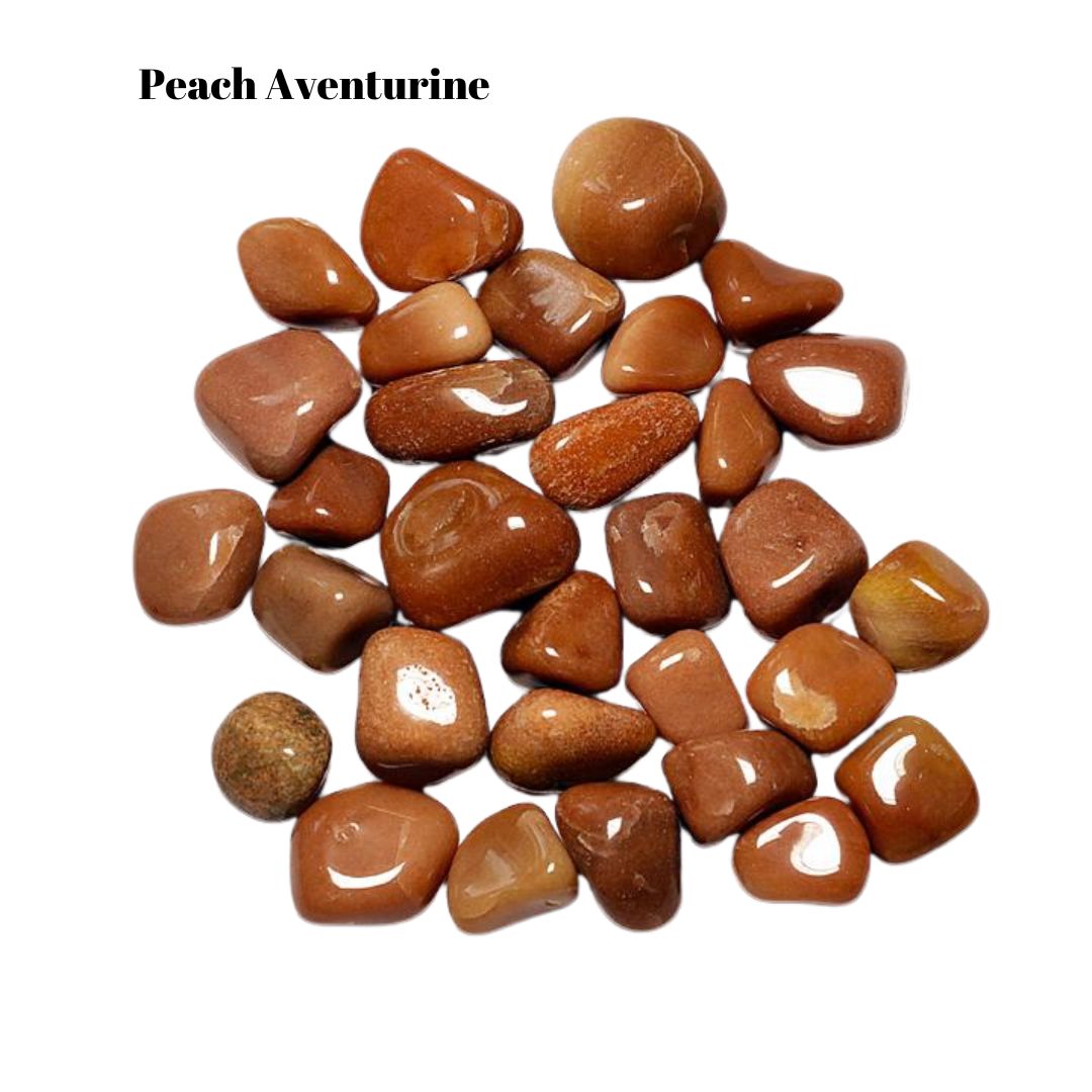 Peach Aventurine Tumbled Stones – 1 lb Bulk Bag | Polished Warm Terracotta Aventurine Tumble Superb Minerals