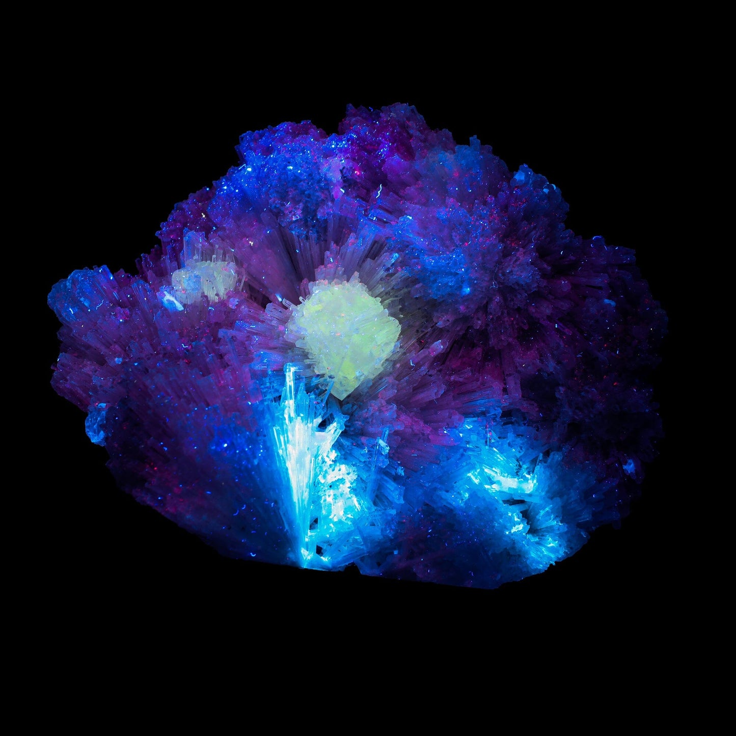 Powellite with Pink Mesolite Rare Find Natural Mineral Specimen # B 6914 Powellite Superb Minerals