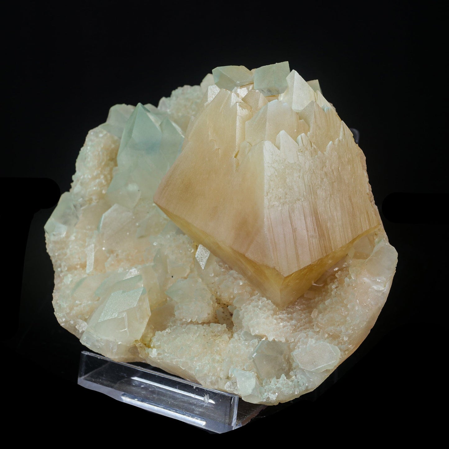 Powellite with Stilbite Rare Find Natural Mineral Specimen # B 7033