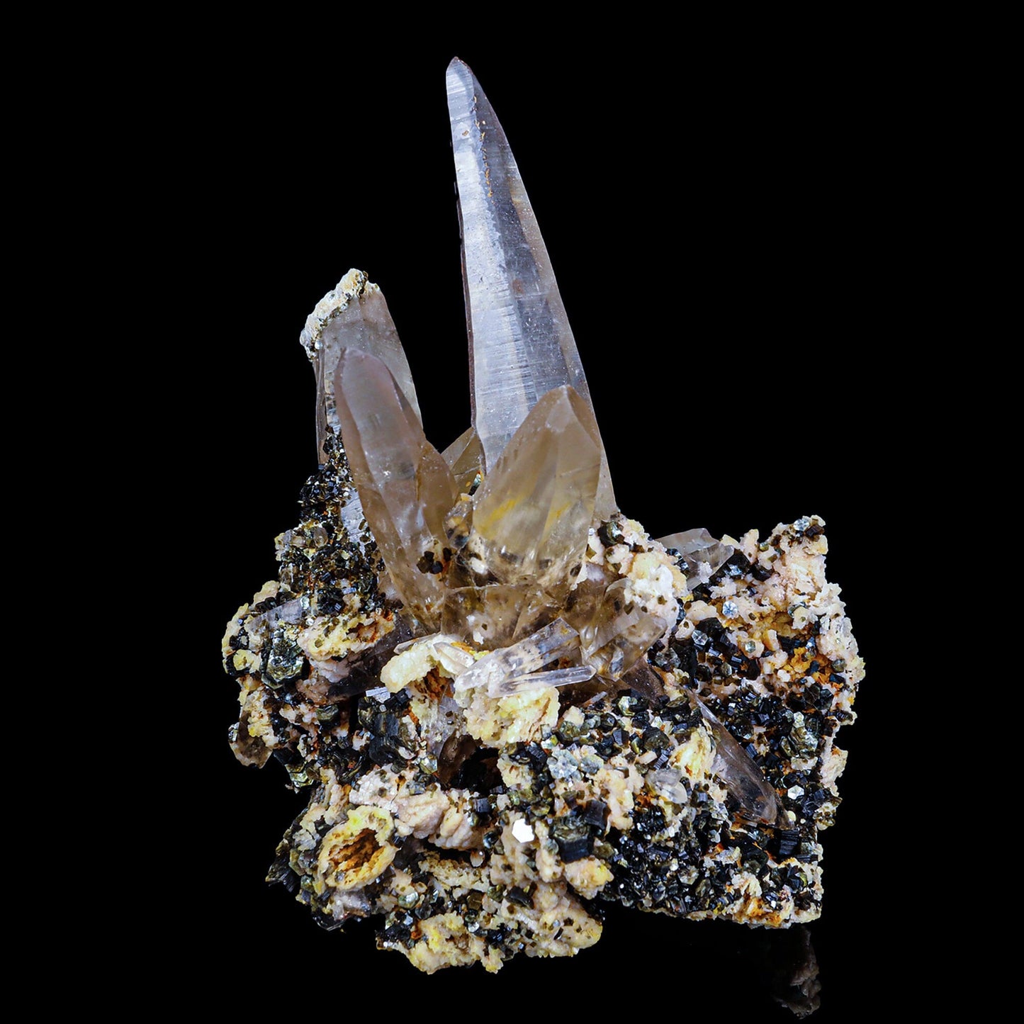 Quartz Spear with Rare Hexagon Mica with Feldspar Natural Mineral Specimen # B 6817 QUARTZ Superb Minerals 