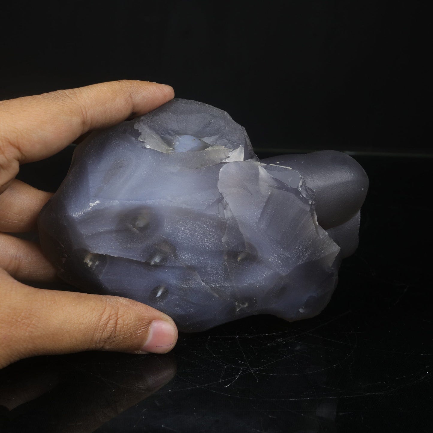 Rare Botryoidal Agatized Chalcedony Mineral Specimen – Natural Indian Crystal Cluster for Collectors # B 7109 Chalcedony Superb Minerals