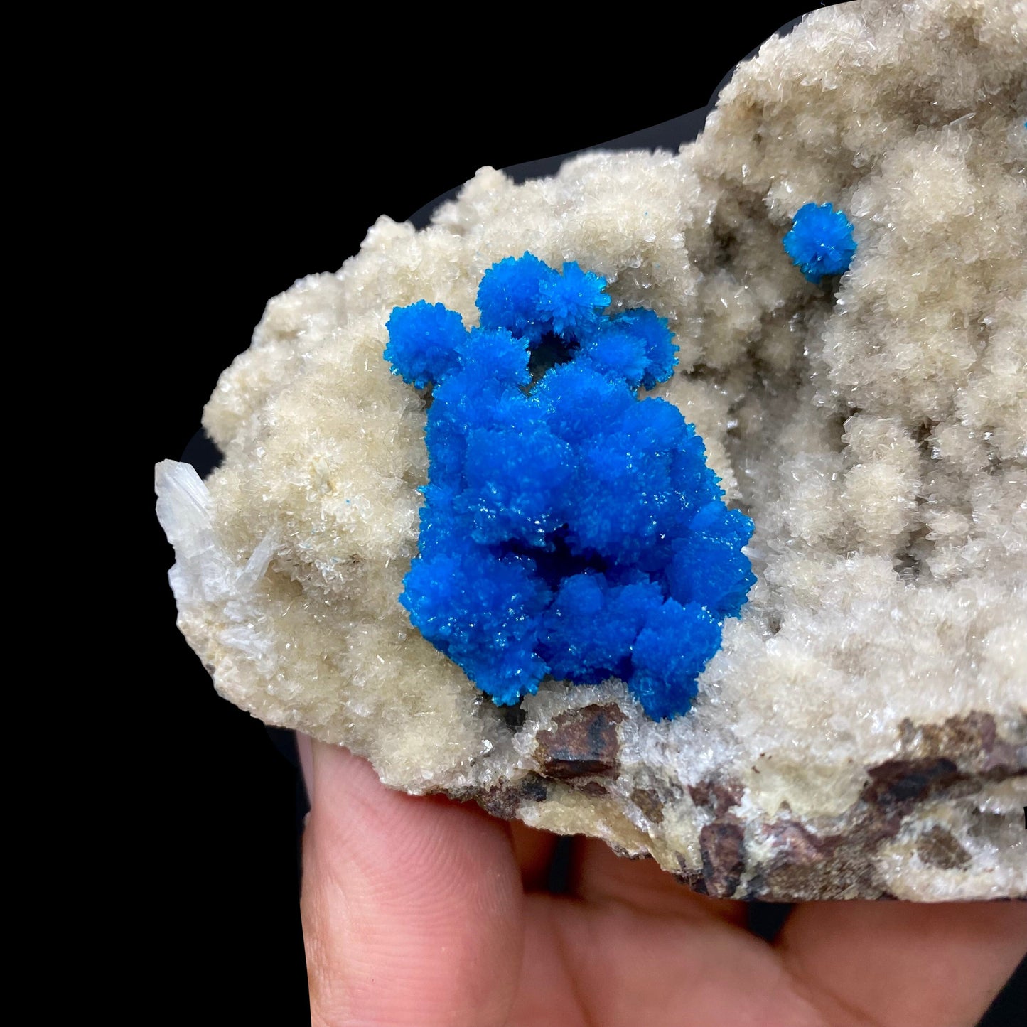 Rare Deep Blue Cavansite Crystal Cluster on Stilbite & Heulandite Matrix | Pune, India Zeolite Specimen DK163 cavansite Superb Minerals