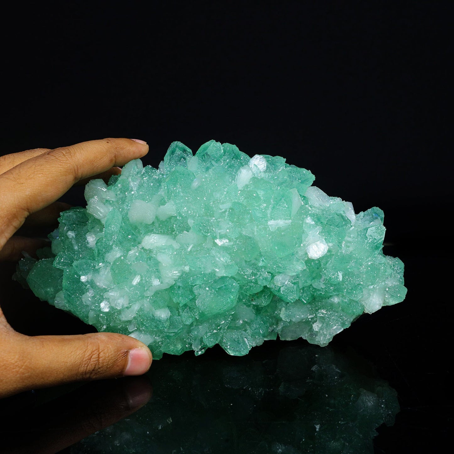 Rare Green Apophyllite with Mordenite Natural Mineral Specimen #TC24-16 Apophyllite Superb Minerals