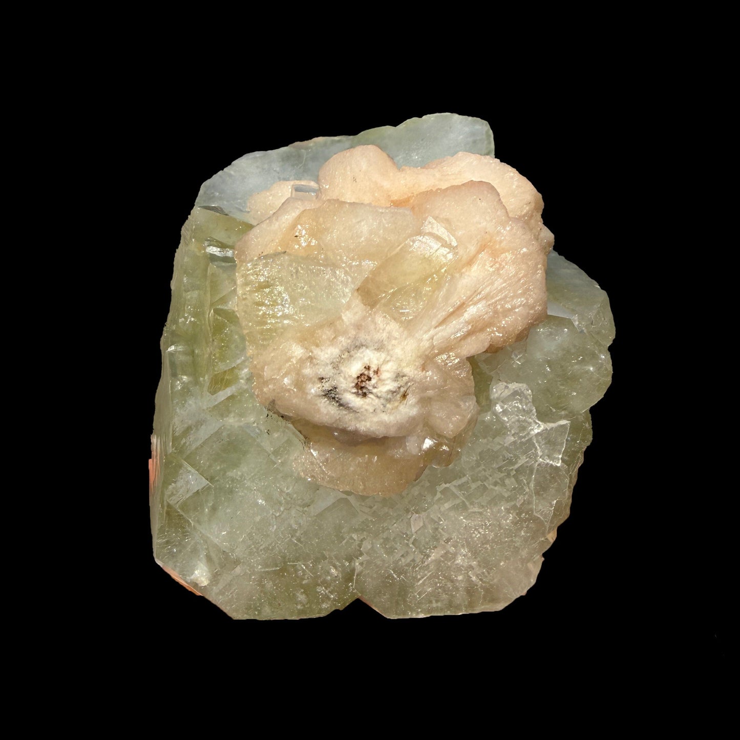 Rare Green Apophyllite with Stilbite from Nashik Maharashtra India | Natural Zeolite Mineral Specimen # DKT83 Apohyllite Superb Minerals