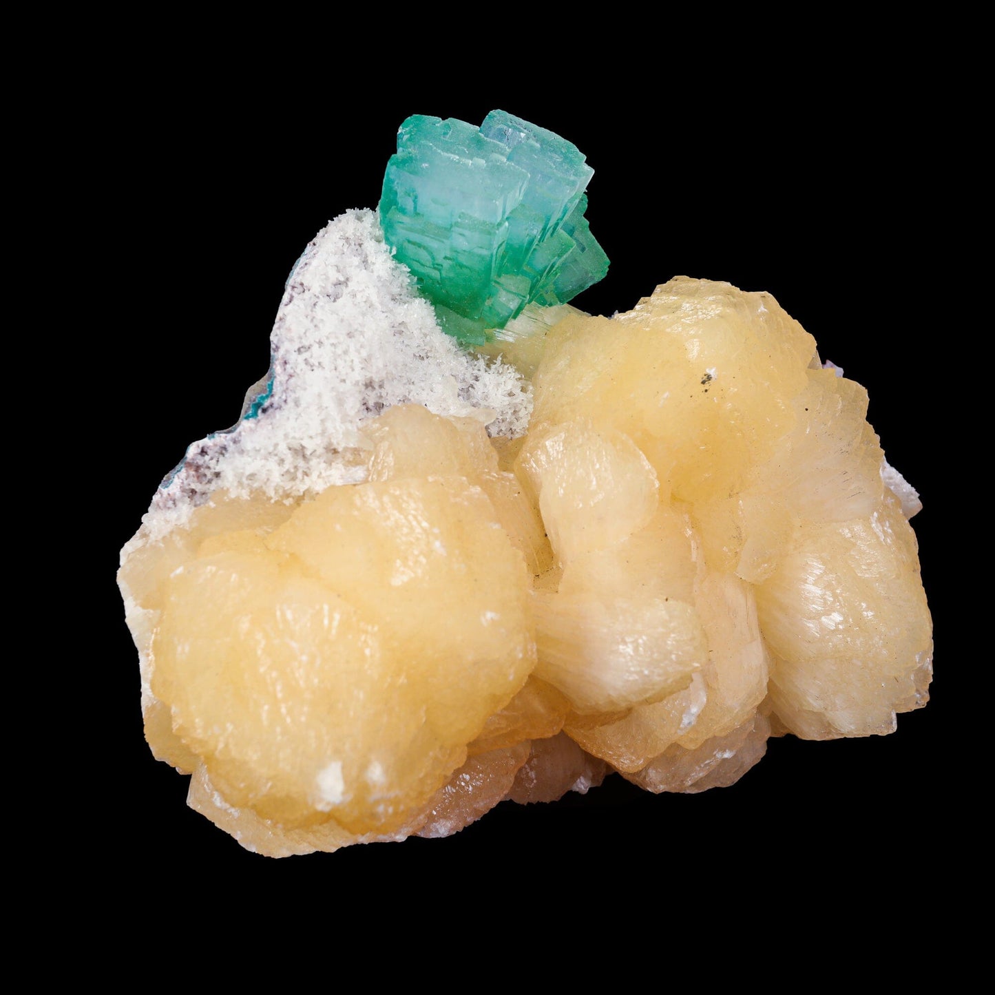 Rare Green Floral Apophyllite with Stilbite Natural Mineral Specimen # B 6968 Apohyllite Superb Minerals