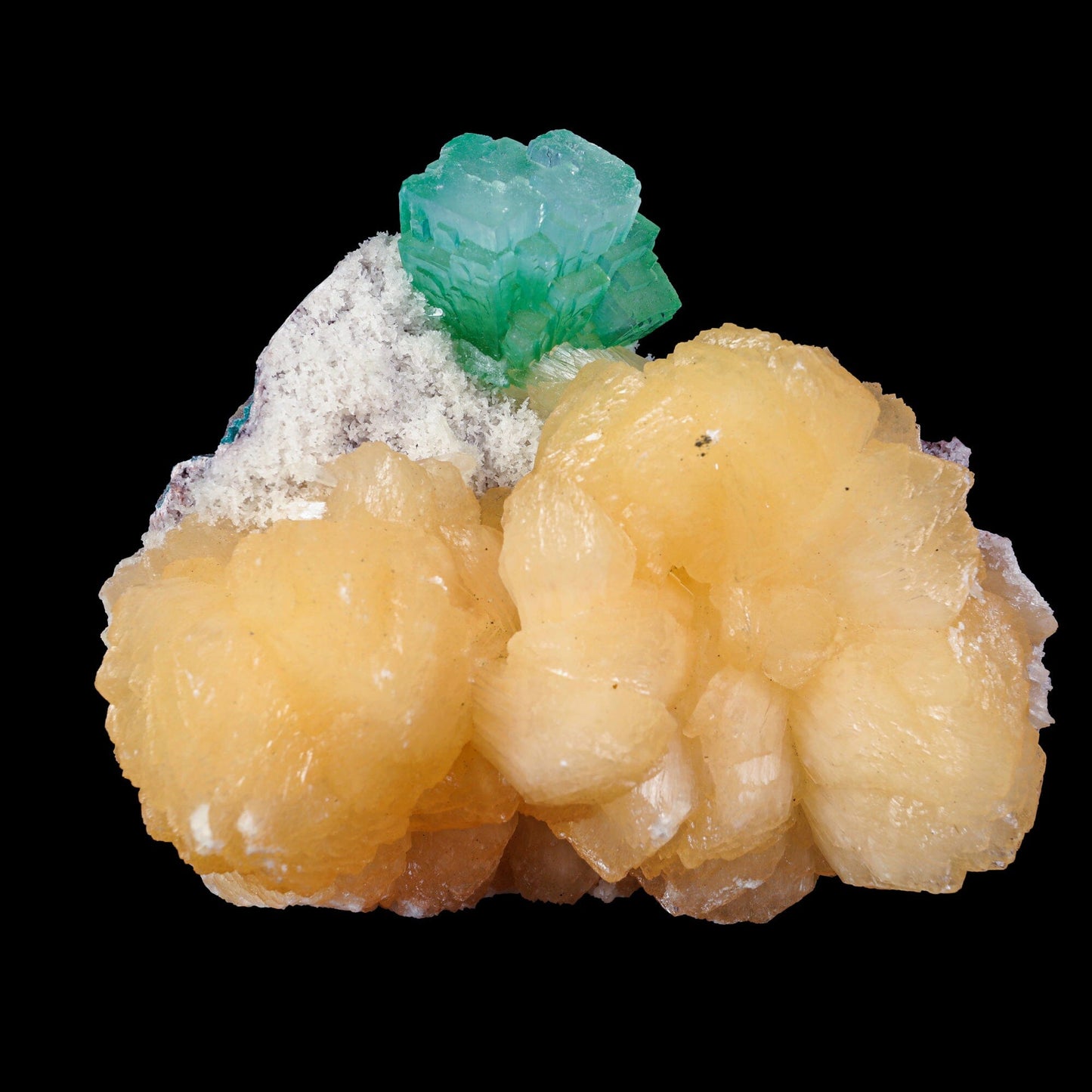 Rare Green Floral Apophyllite with Stilbite Natural Mineral Specimen # B 6968 Apohyllite Superb Minerals