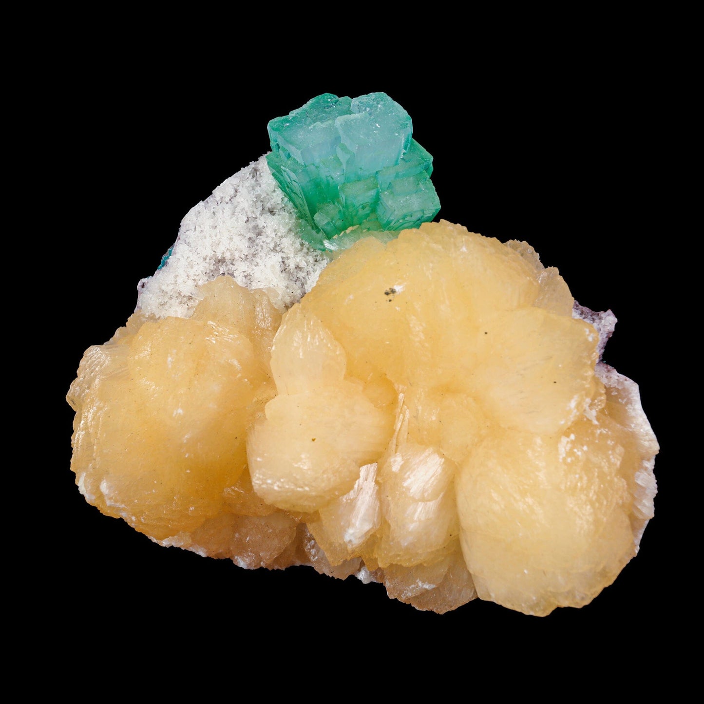 Rare Green Floral Apophyllite with Stilbite Natural Mineral Specimen # B 6968 Apohyllite Superb Minerals