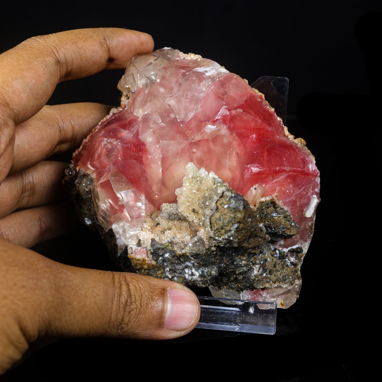 Rare Huge Moldy Raspberry Calcite with Mesolite Natural Mineral Specimen. # 7042
