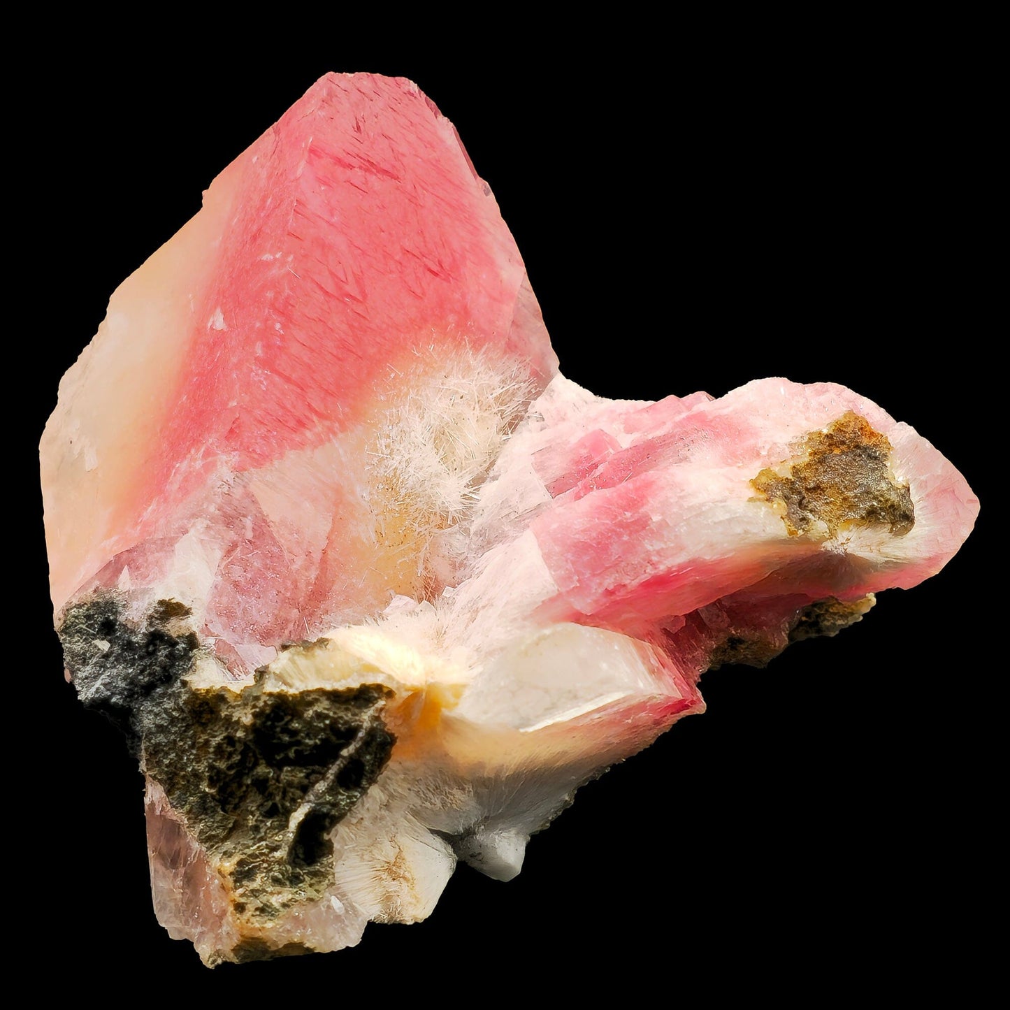 Rare Huge Moldy Raspberry Calcite with Mesolite Natural Mineral Specimen. # GG6 Calcite Superb Minerals