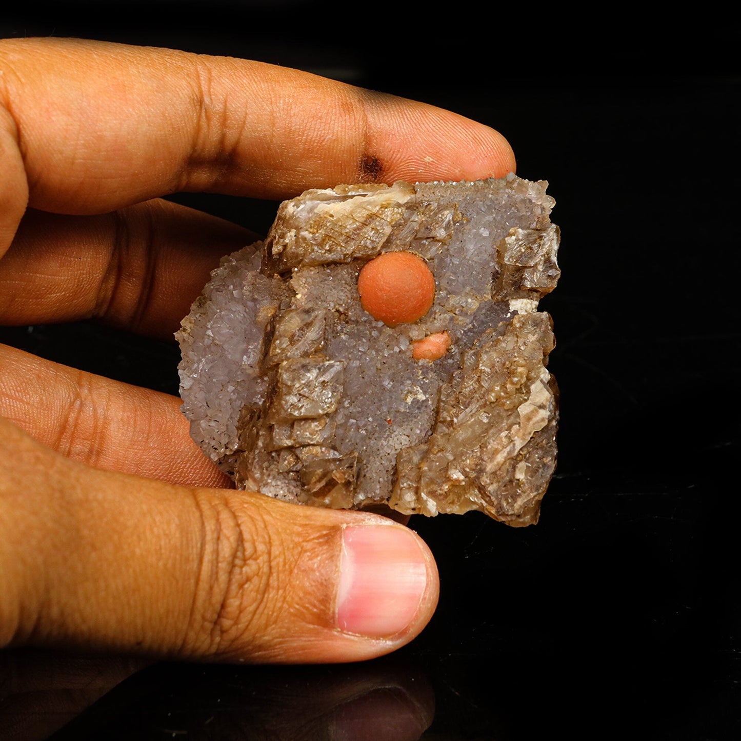 Red Botryoidal Fluorite Ball on Calcite Very Rare Natural Mineral Specimen # B 6769 Fluorite Superb Minerals 