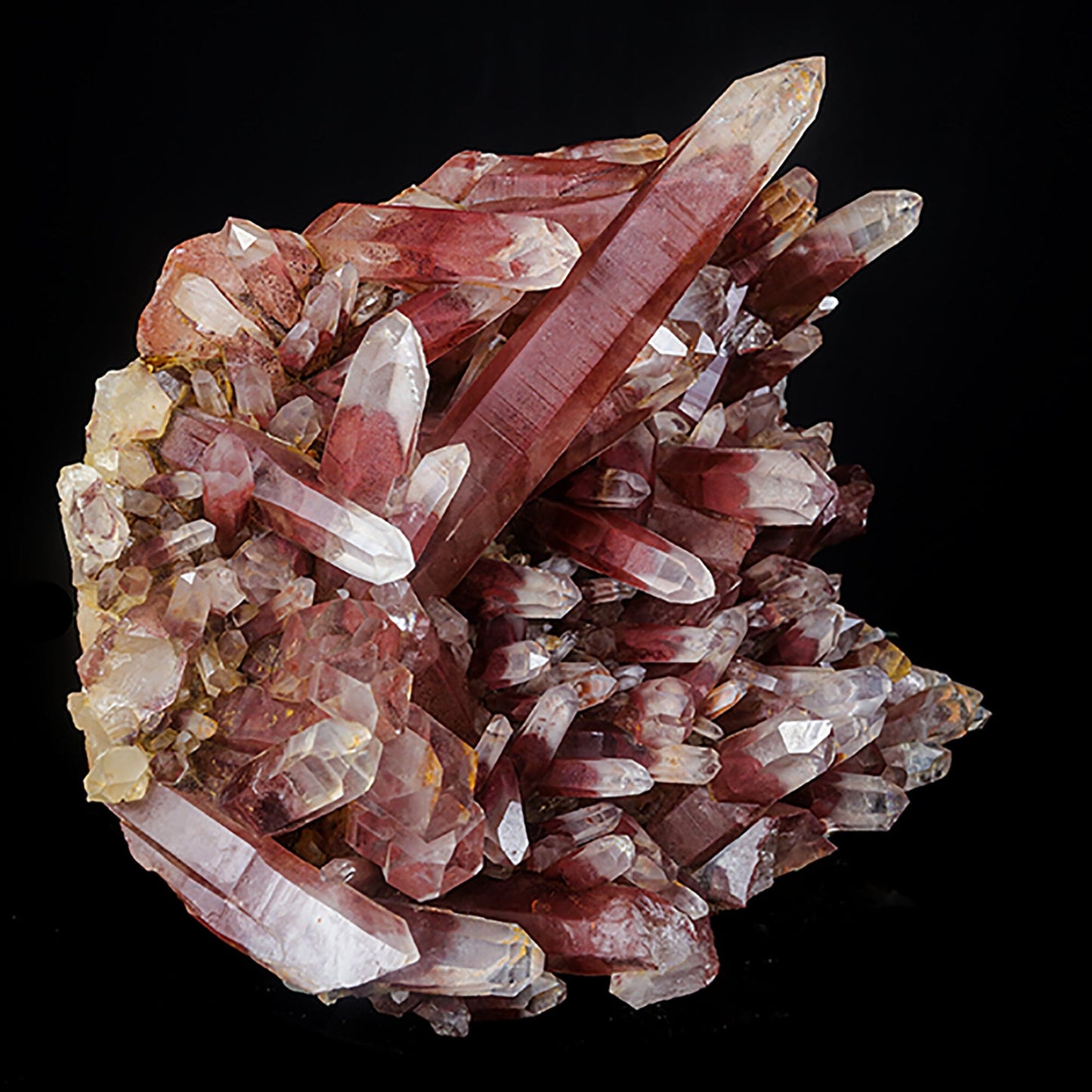Red Phantom Quartz Cluster Natural Mineral Specimen # B 7053 Thomsonite Superb Minerals