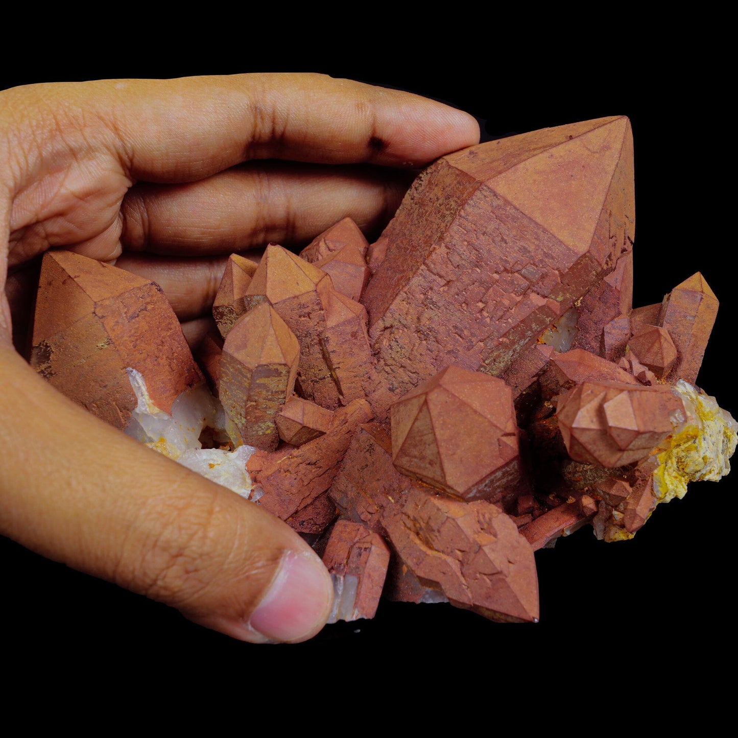 Red Quartz cluster Natural Mineral Specimen