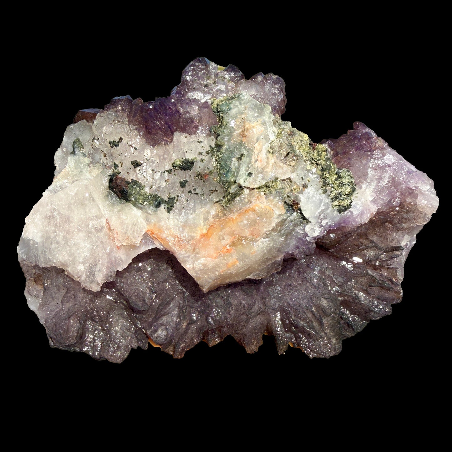Sceptre Amethyst Cluster on Matrix – Natural Purple Crystal Specimen from Karur, India DKT76 Amethyst Superb Minerals