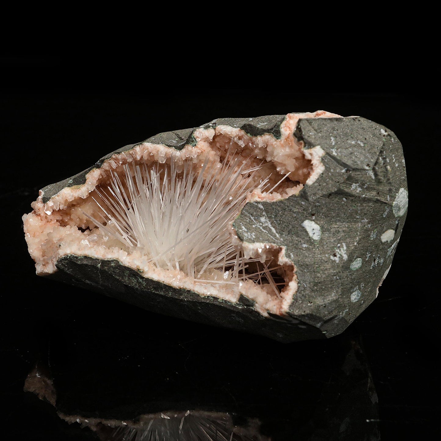 Scolecite in Heulandite Geode Natural Mineral Specimen # B 6771 Scoleccite Superb Minerals