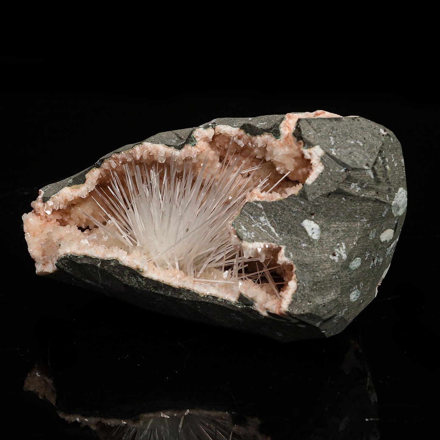 Scolecite in Heulandite Geode Natural Mineral Specimen # B 6771 Scoleccite Superb Minerals 