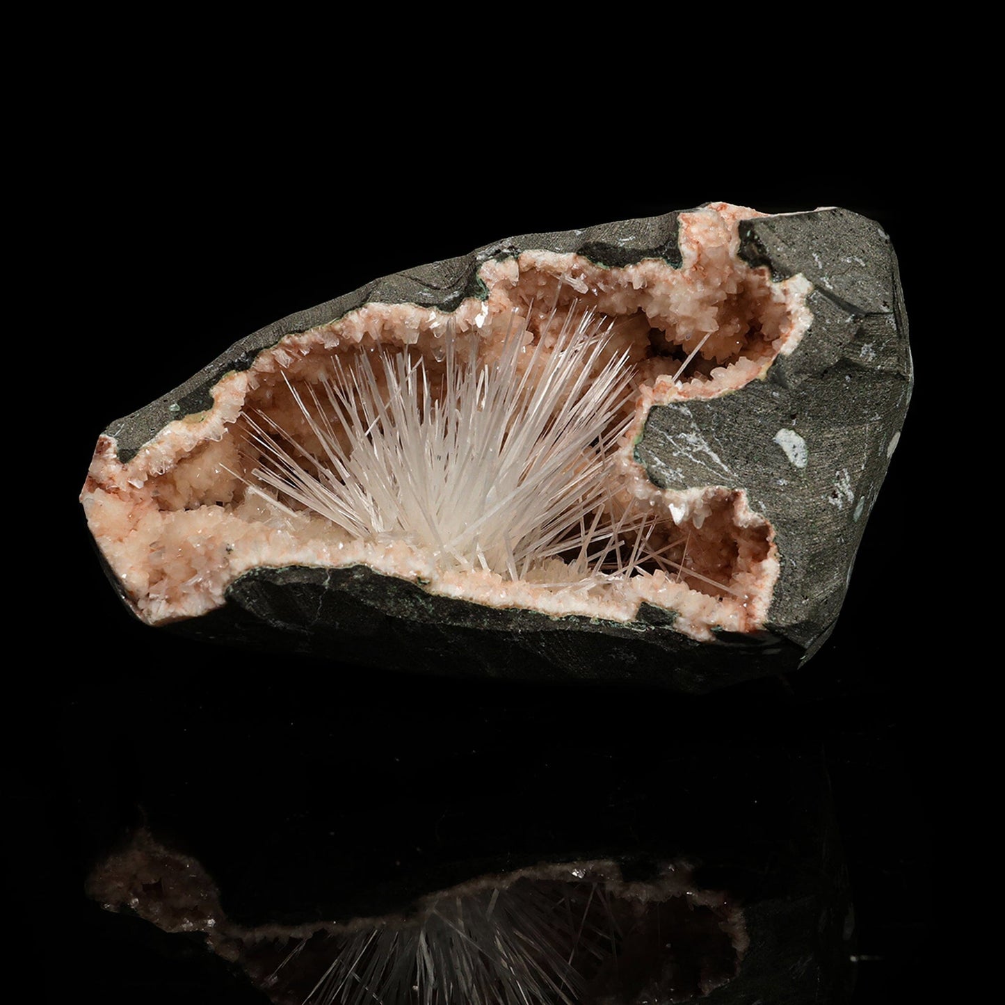 Scolecite in Heulandite Geode Natural Mineral Specimen # B 6771 Scoleccite Superb Minerals 