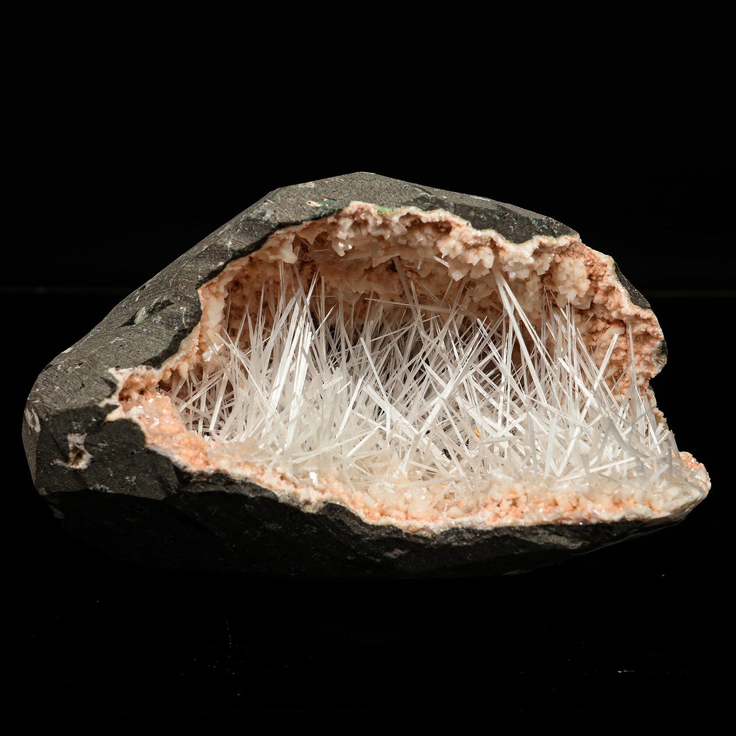 Scolecite Spray in Heulandite Geode Natural Mineral Specimen # B 6764 Scoleccite Superb Minerals 