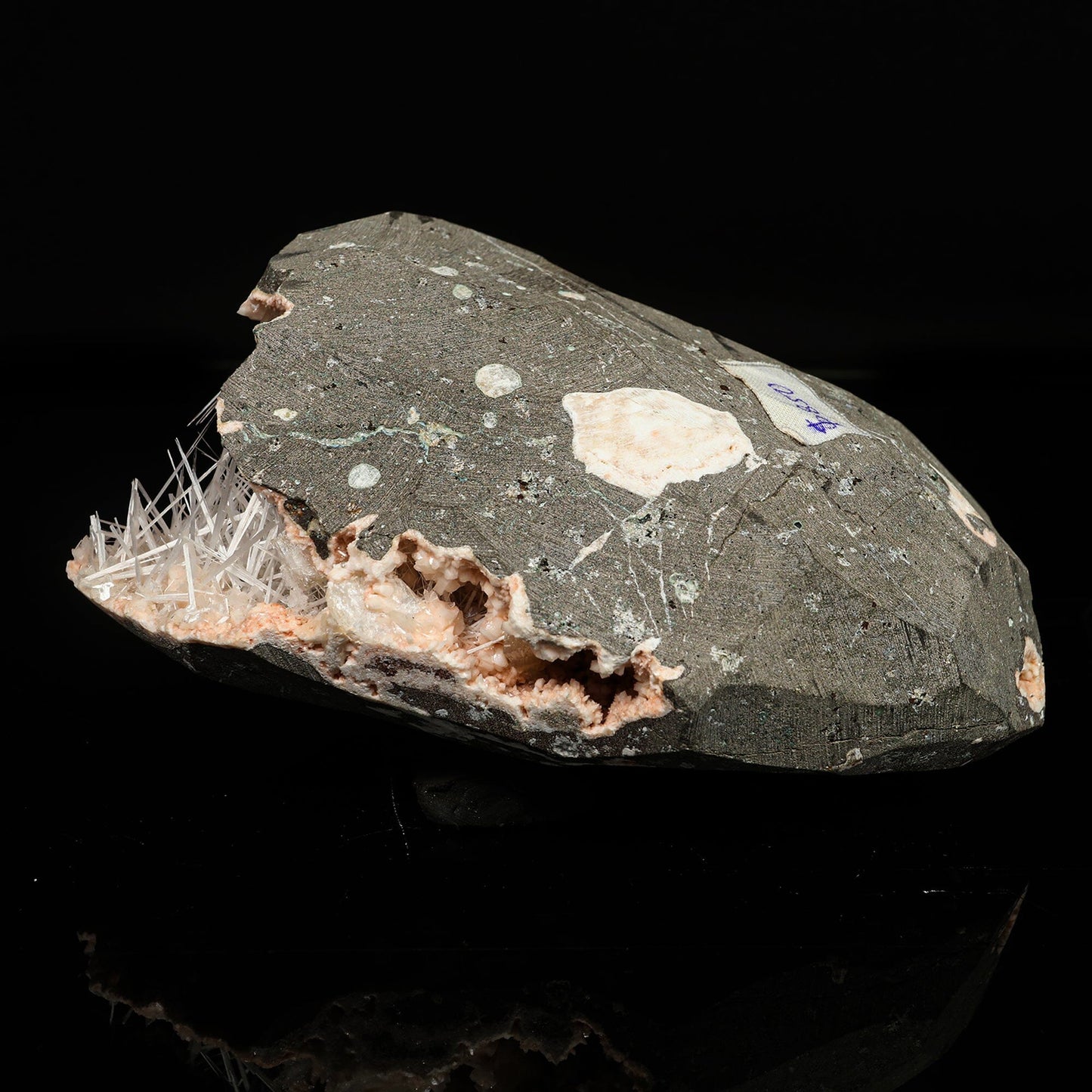 Scolecite Spray in Heulandite Geode Natural Mineral Specimen # B 6764 Scoleccite Superb Minerals