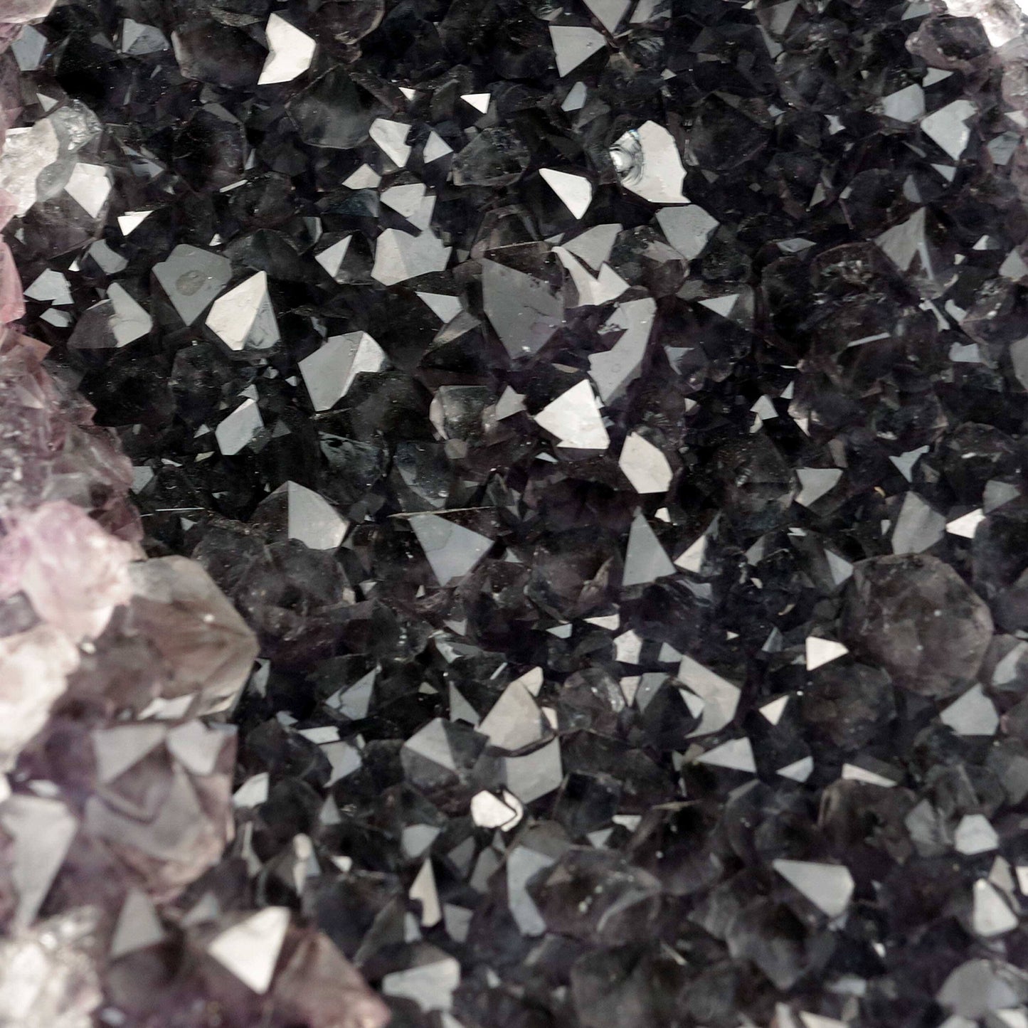 Amethyst Dark Purple Crystals Geode Natural Mineral Specimen # B 4647 https://www.superbminerals.us/products/amethyst-dark-purple-crystals-geode-natural-mineral-specimen-b-4647 Features: A Geode encrusted with beautiful, transparent Amethyst Quartz crystals in deep purple. Amethyst's vivid purple is unlike anything else on the market, and this piece is no exception. Aesthetic, with excellent colour and shine, and at a great price. It is in good shape. Primary Mineral(s): Amethyst