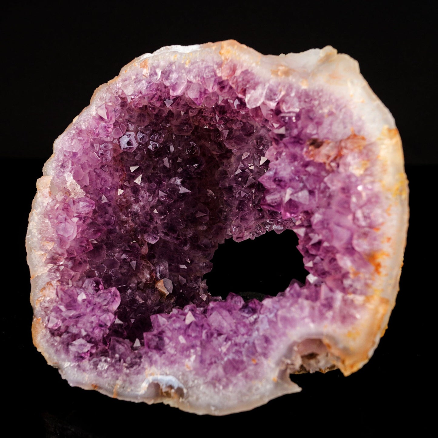 Amethyst Sparkling Crystals Geode in Half Natural Mineral Specimen # B 6578 Amethyst Superb Minerals