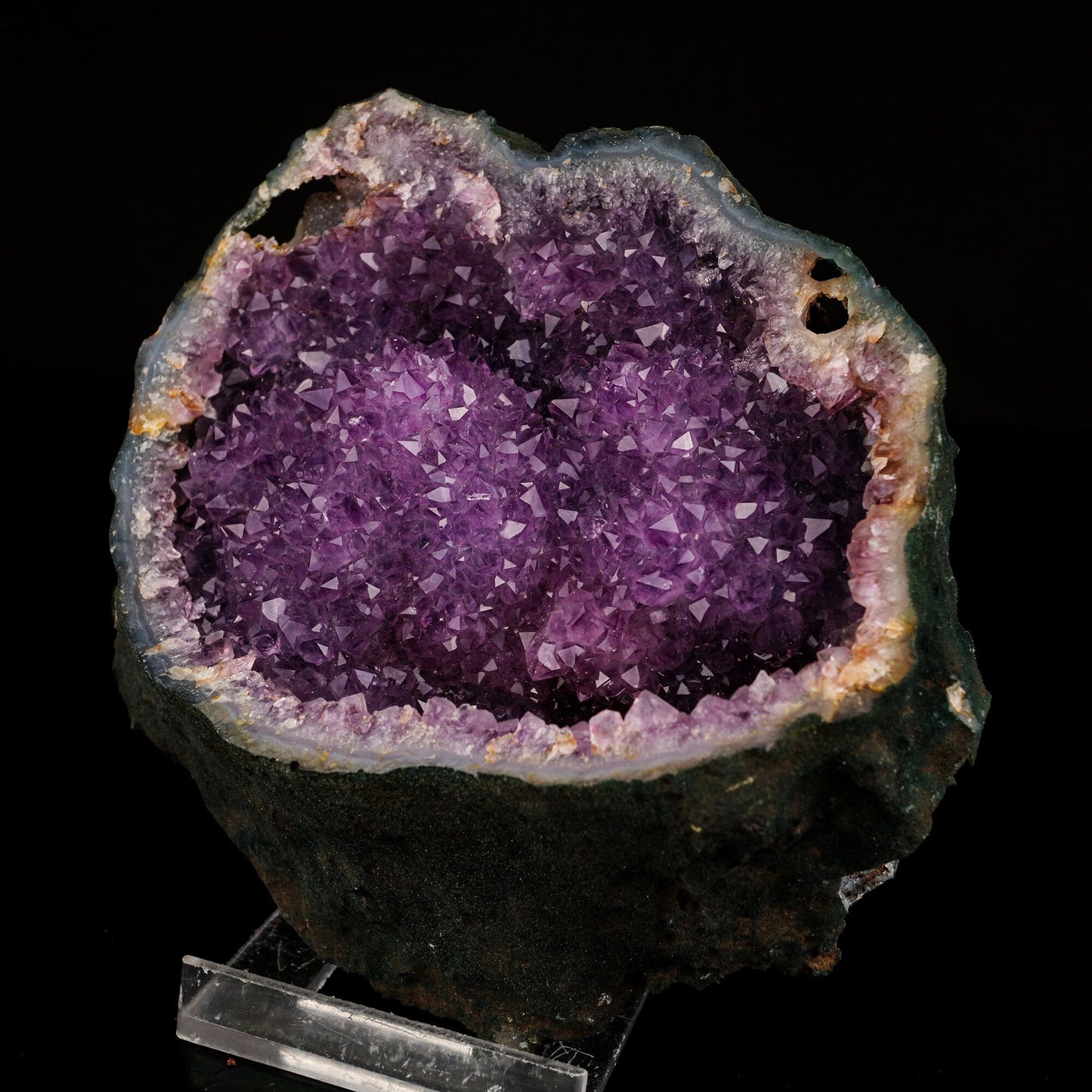 Amethyst Sparkling Crystals Geode in Half Natural Mineral Specimen # B 6584 Amethyst Superb Minerals