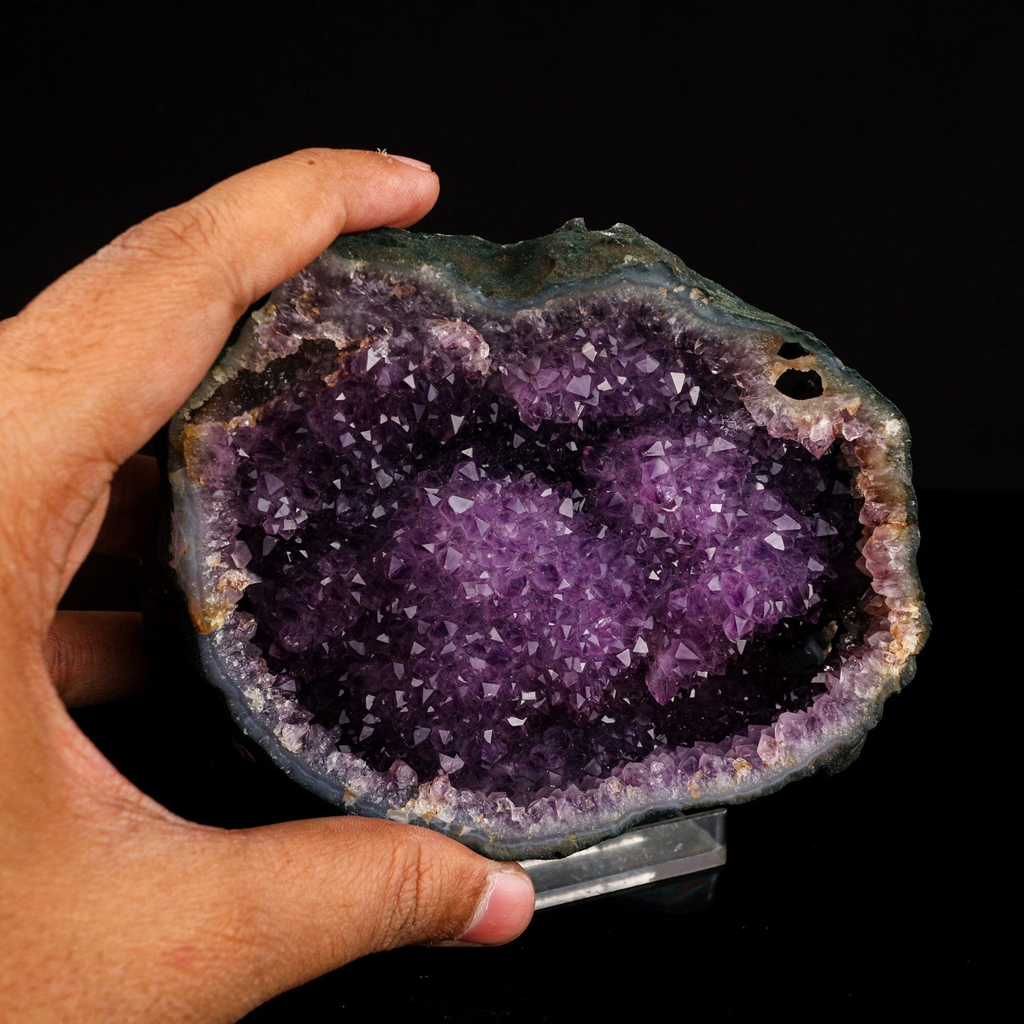 Amethyst Sparkling Crystals Geode in Half Natural Mineral Specimen # B 6584 Amethyst Superb Minerals 