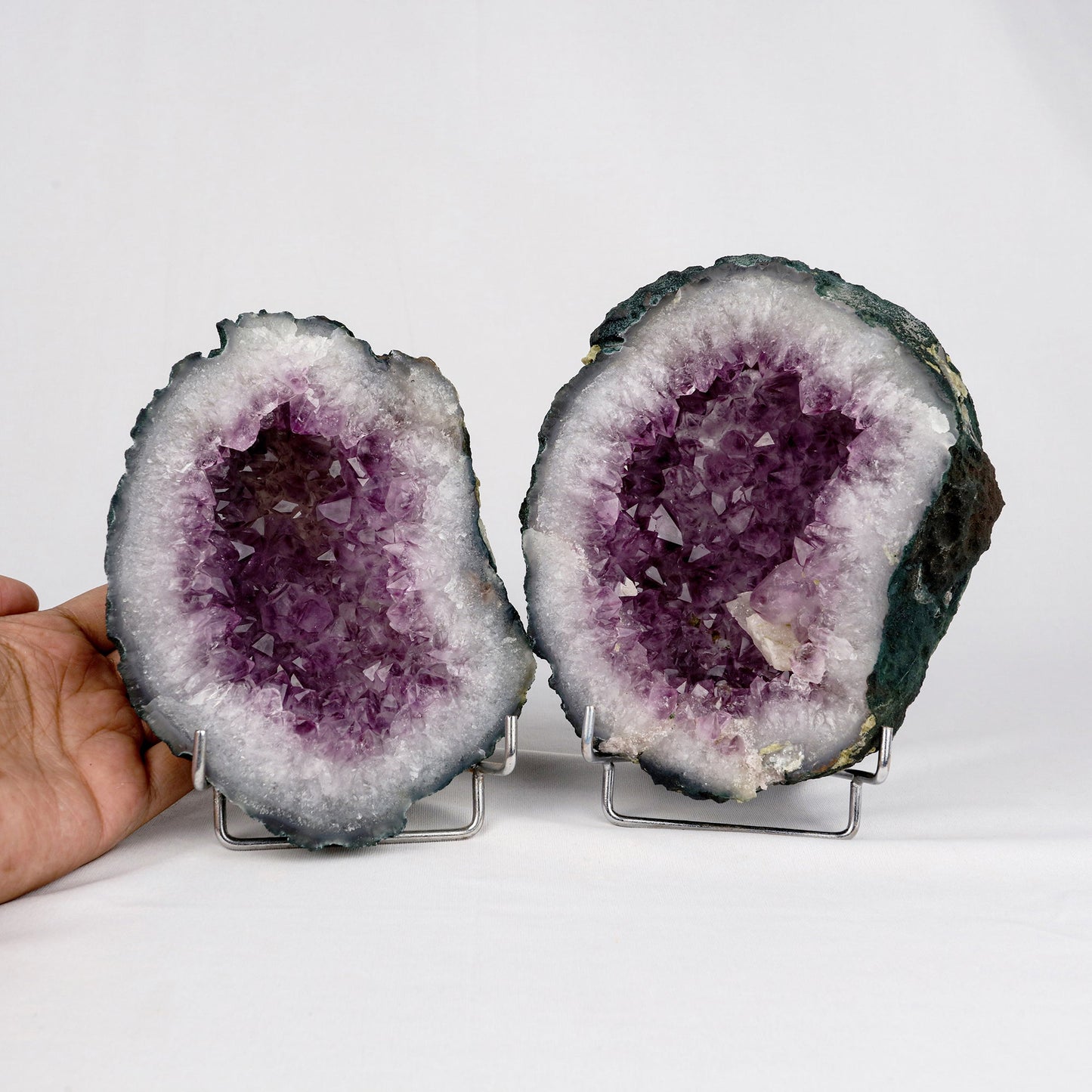 Amethyst Sprakling Crystals Geode in two Halfs Natural Mineral Specimen # B 5327 Amethyst Superb Minerals