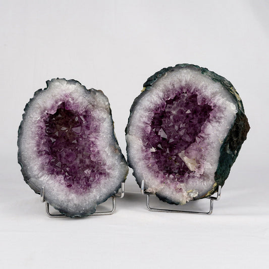 Amethyst Sprakling Crystals Geode in two Halfs Natural Mineral Specimen # B 5327 Amethyst Superb Minerals