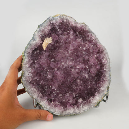 Amethyst Sprakling Crystals with Calcite Geode in two Halfs Natural Mineral Specimen # B 5801 Amethyst Superb Minerals 