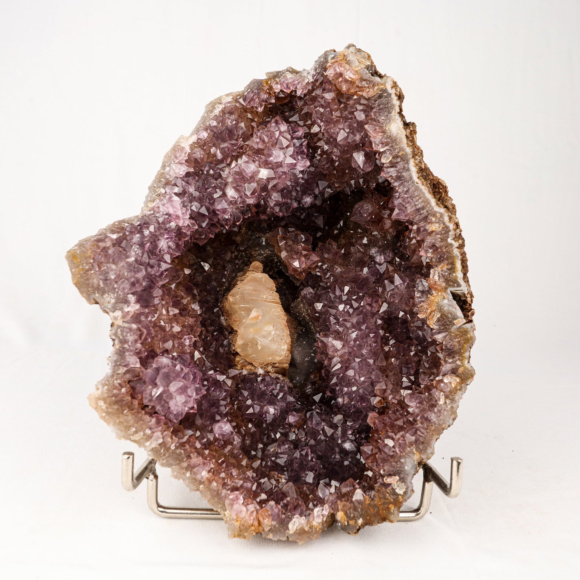 Amethyst Sprakling Crystals with Calcite Natural Mineral Specimen # B 5534 Amethyst Superb Minerals
