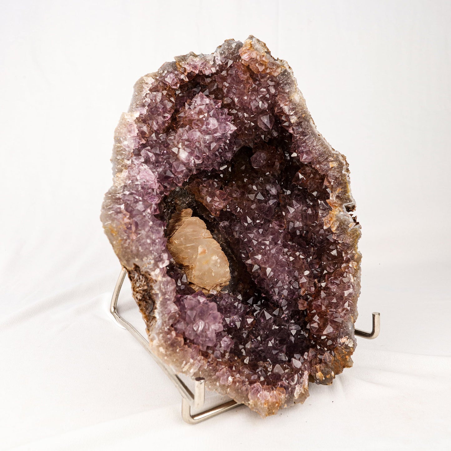 Amethyst Sprakling Crystals with Calcite Natural Mineral Specimen # B 5534 Amethyst Superb Minerals