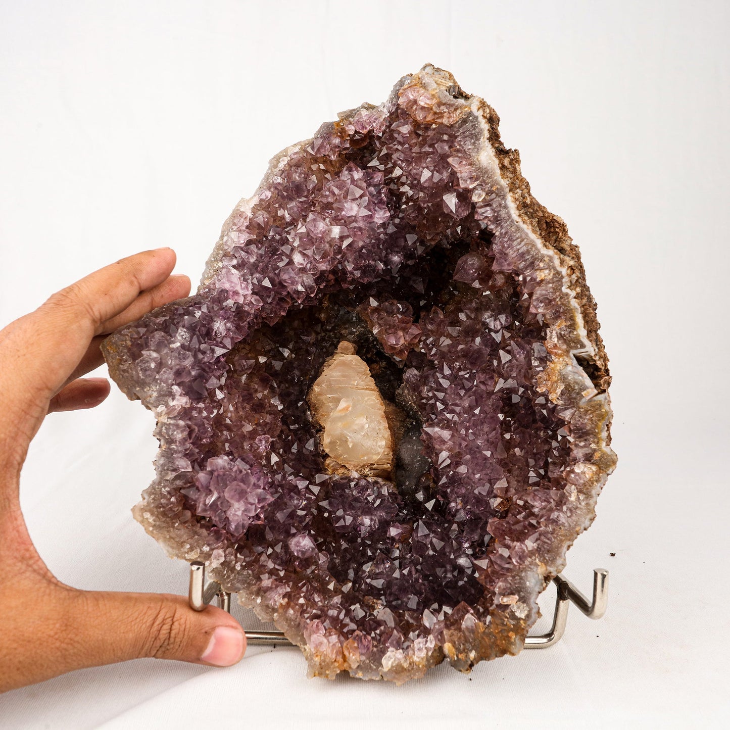 Amethyst Sprakling Crystals with Calcite Natural Mineral Specimen # B 5534 Amethyst Superb Minerals