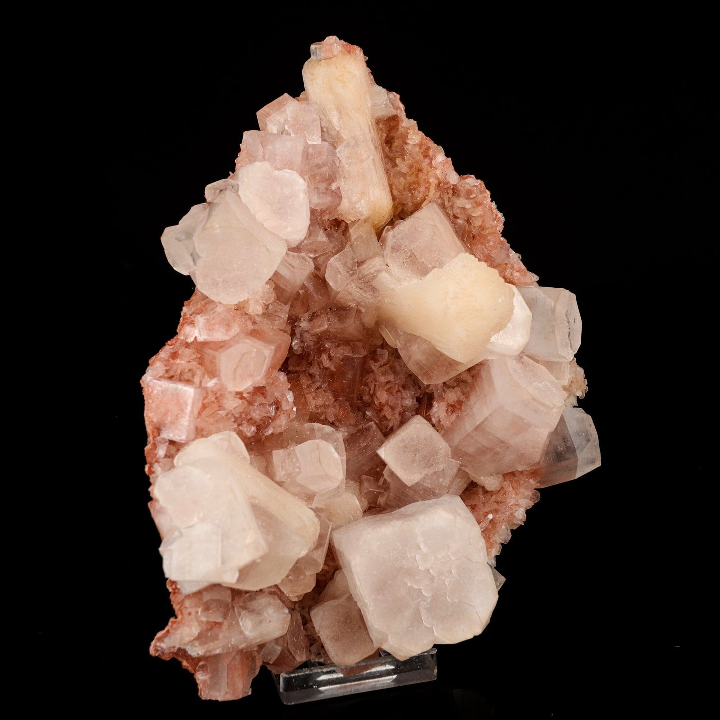 Apophyllite Cube with pink Stilbite Natural Mineral Specimen # B 6572 Apophyllite Superb Minerals