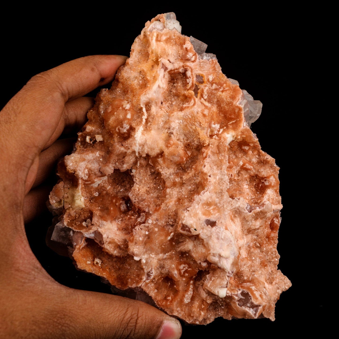 Apophyllite Cube with pink Stilbite Natural Mineral Specimen # B 6572 Apophyllite Superb Minerals