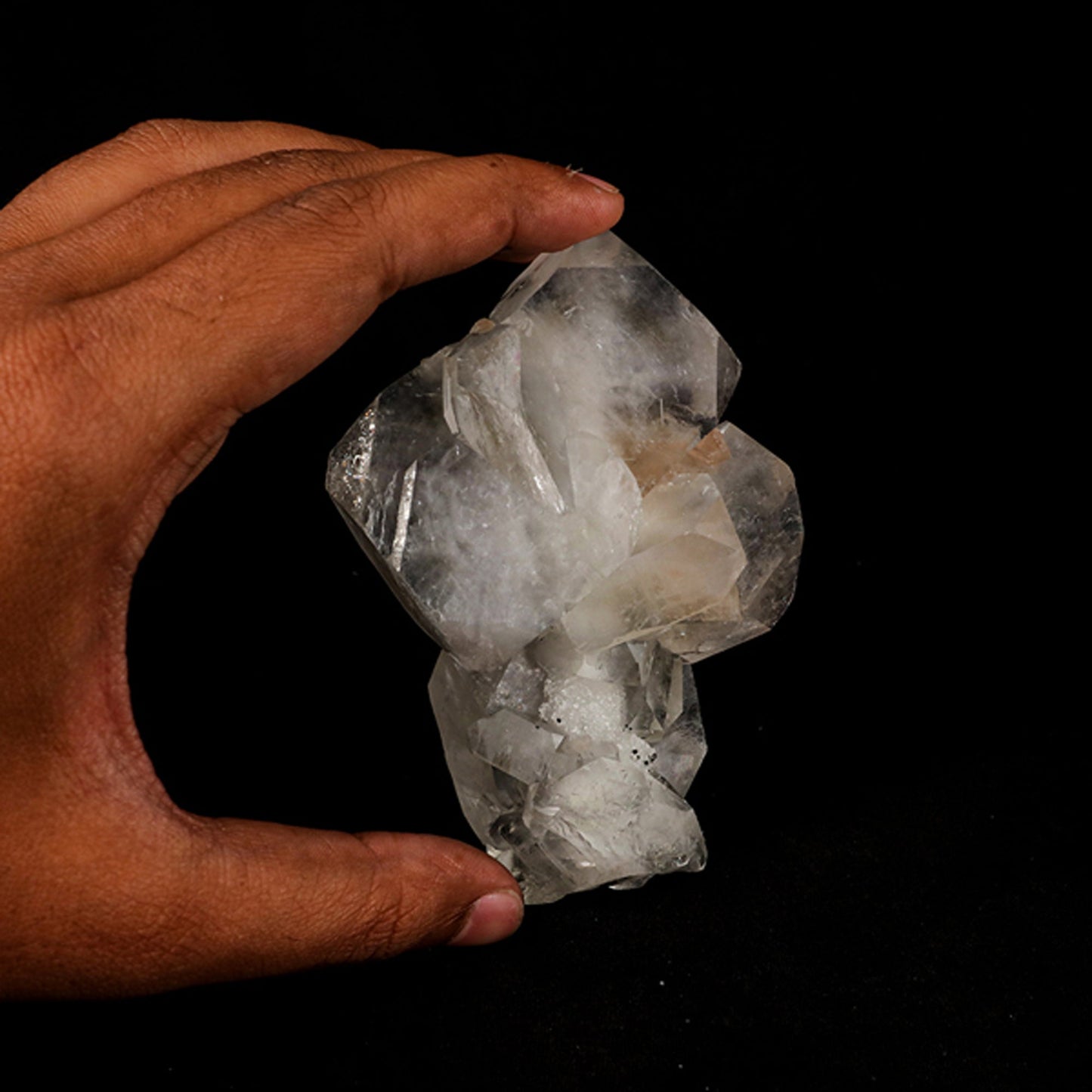 Apophyllite Cube with stilbite and Chalcedony Natural Mineral Specimen # B 5453 Apophylite Superb Minerals